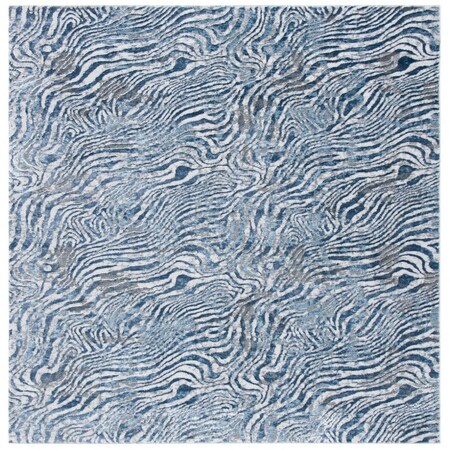 Safavieh 6 ft. 7 in. x 6 ft. 7 in. Lagoon Power Loomed Square Area Rug Blue & Grey LGN187M-7SQ